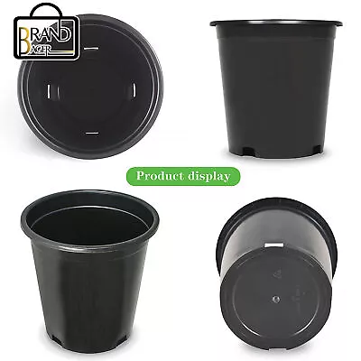 1/2/3/5/7/10/20/25 Gallon Black Plastic Nursery Containers Plant Flower Pot • $130.39