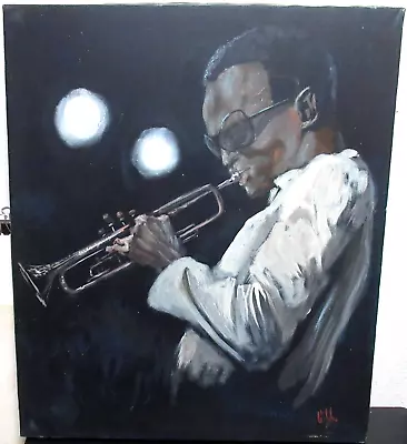 Gibbs Miles Davis Original Oil On Canvas African American Jazz Painting • $895