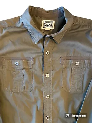 Converse One Star Shirt Men's XL Olive Green Button Up Long Sleeve Military • $14