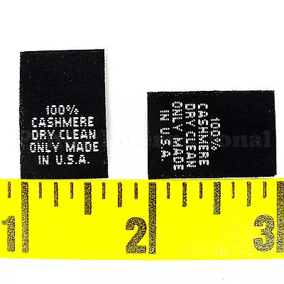 1000 Pcs WOVEN LABELS  100% CASHMERE DRY CLEAN ONLY MADE IN U.S.A.  Black • $21.95