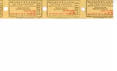 Vintage Marineland Of The Pacific Tickets • $69.99