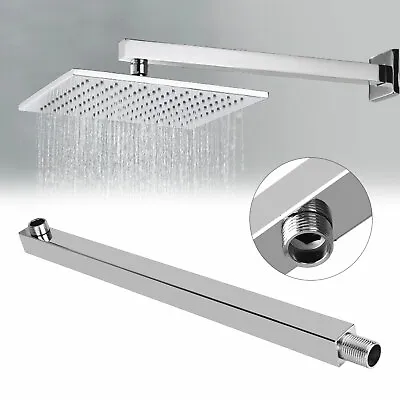 $16.98 • Buy Stainless Steel Square Rainfall Shower Head Extension Arm Wall Mounted 16in Gift
