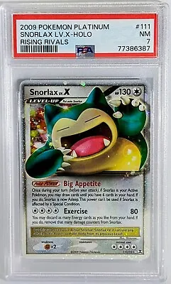 Pokémon Platinum SNORLAX LV. X Rising Rivals Holo 111/111 PSA 7 💥 NM • $149.95