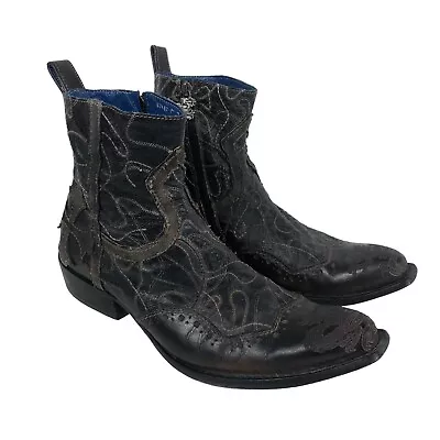 MARK NASON Dragon Rock Lives Ankle Boots Shoes Whipstitch Embroidered 67487 Sz 8 • $175