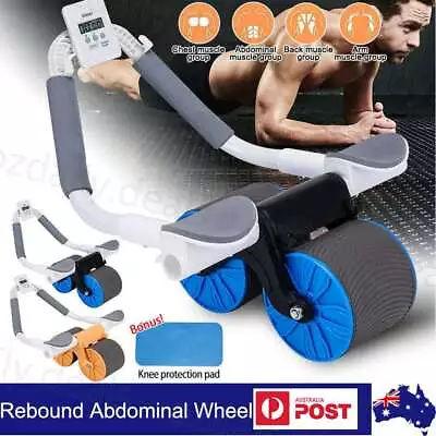 Automatic Rebound Abdominal Wheel Ab Roller Elbow Support Core Exercise LCD New • $24.99