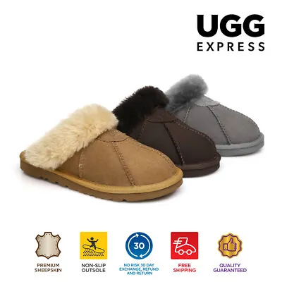 【EXTRA 15% OFF】UGG Slippers Women Men Australian Double Face Sheepskin Robert • $55