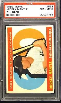 1960 Topps #563 Mickey Mantle AS PSA 8 • $949.99