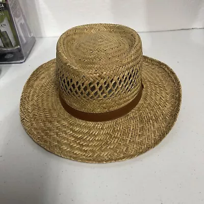 Vintage Summer Club Styled In Australia Straw Hat Men’s Sun Protection Golf • $15