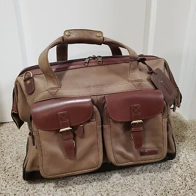 LL Bean Leather Travel Bag Luggage Doctors Bag  • $135.99