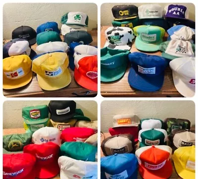 200+ Huge Vintage Snapback Trucker Farm Caps Lot Hat Collection Patch Caps PICS! • $199.50