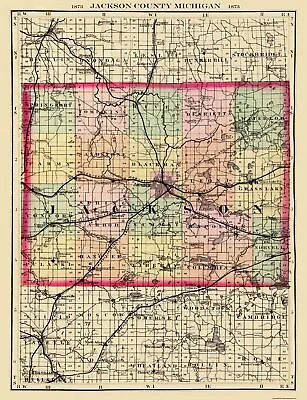 Jackson County Michigan - Walling 1873 - 23 X 30 • $36.95