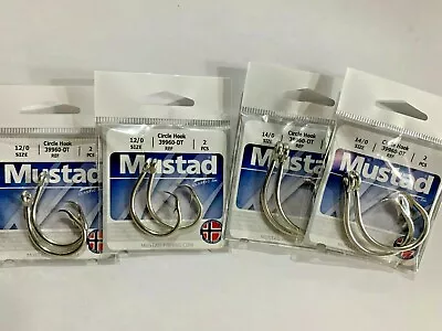 2 Combo Pack-mustad-39960-dt-12/014/0-2 Pack Of Each Size-classic Circle Hook • $9.95