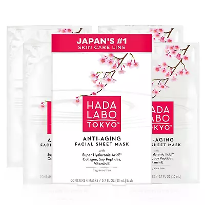 Hada Labo Tokyo Anti-Aging Facial Sheet Mask With Super Hyaluronic Acid Collag • $21.99