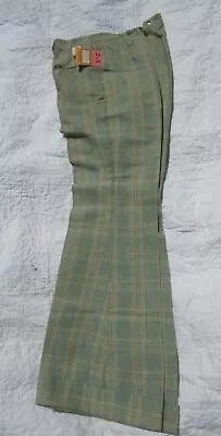 Vintage 60s 70s Maverick Bell Bottom Pants  Plaid 31  W X 33  L HIPPIE NOS MINT! • $50.95