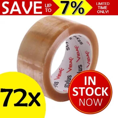 £155.97 • Buy BULK 72x Rolls Vibac PP30 Stylus Clear Packaging Tape 48mm X 75m Premium Quality