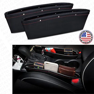 $14.99 • Buy 2x Leather Catch Caddy Car Seat Console Gap Filler Side Organizer Pocket Storage