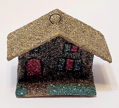 Vintage Miniature Putz Mica Glitter House Christmas Ornament Japan 1.5  Tall • $19.99