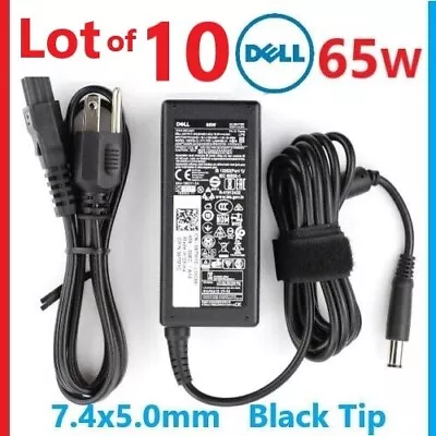 LOT OF 10 OEM DELL 65W AC Adapter Charger 7.4x5mm Tip PA-12 100-240V LA65NS2-01 • $59.99