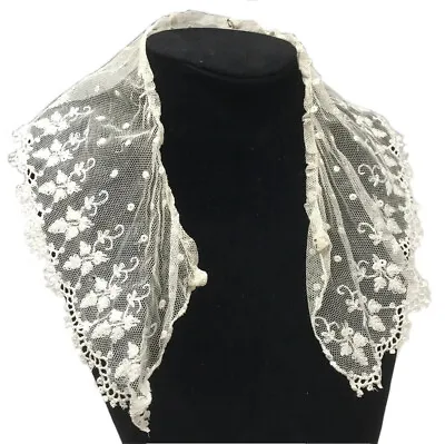 Antique Victorian Womens Irish Embroidered Lace Collar Shawl Capelet Floral • $149.99