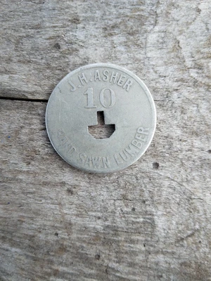 $100 • Buy J.H. Asher Band Sawn Lumber 10c Token, KY W. VA