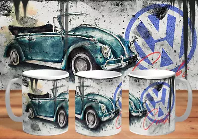Volkswagen VW Beetle Convertible Oil Version Coffee Mug Birthday Gift • $22.99