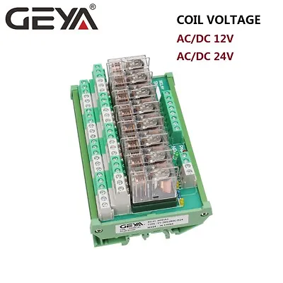 GEYA 2NG2R 8 Channel Omron Relay Module 2NO 2NC 12V AC DC DPDT Relay For PLC NEW • $50.44