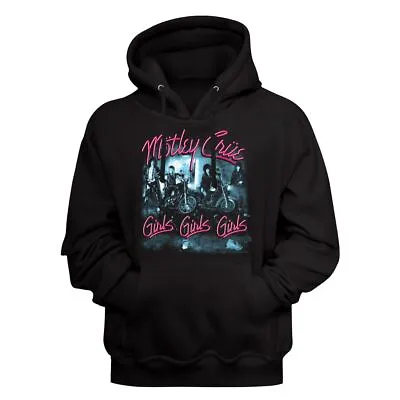 Motley Crue Girls Girls Girls Hoodie Sweatshirt Tommy Lee  Heavy Metal Black • $59.99