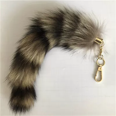 100% Real Genuine Fox Fur Tail Keychain Bag Charm Bag Accessories Cosplay Toys • $5