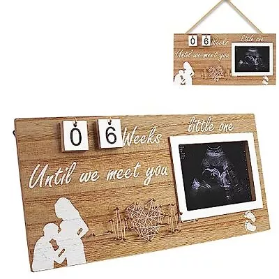 Wood Ultrasound Picture Frame Sonogram Picture Frame With Countdown Weeks & ... • $20.76