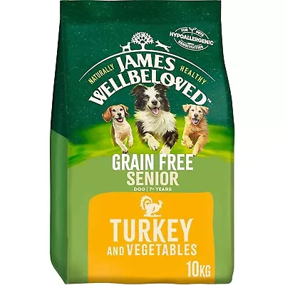 James Wellbeloved Grain Free Senior Dry Dog Food - Turkey & Veg - 10kg • £52.49