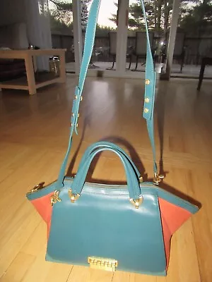 Cl/unique Zac Posen Handbag/triangle/blue + Brown/heavy! • $59.95