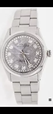 ROLEX 34mm Oyster Perpetual METEORITE Diamond SS Mens Watch-BEAUTIFUL!! • $2500