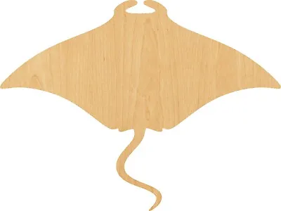 Manta Ray Laser Cut Out Wood Shape Craft Supply - Woodcraft Cutout • $64.63