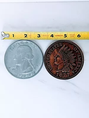Two Metal Large Coin Three Inch Paperweights With A Fun Design • $12