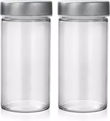 2 Pcs Glass Spice Jars/Bottles - 3oz Empty Round Spice Containers With Airtight  • $19.24