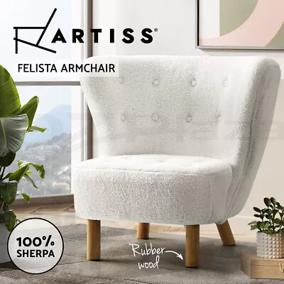 Artiss Armchair Lounge Accent Chair Armchairs Couch Chairs Sofa Bedroom Boucle • $149.95