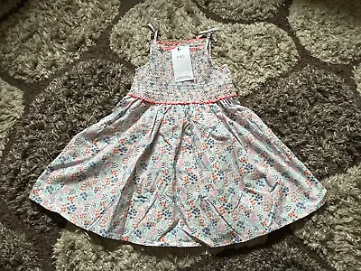 Marks & Spencer Girls Kids Floral Dress (White) Ages 4-5 Years - BNWT • £7.99