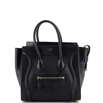Celine Luggage Bag Smooth Leather Micro Black • $980.50
