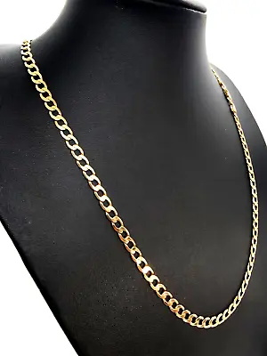 Solid 9ct 9 Carat Gold Curb Chain Necklace 54cm 21.5  5mm Classic Jewellery • £609.99