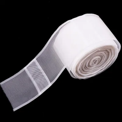 $5.36 • Buy 5M-40M Curtain Heading Tape Pencil Pleat Transparent Rod Belt Nylon DIY 10cm Acc