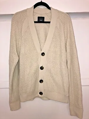 Vince Men’s Thick Knit Cotton Beige Button Down Cardigan Size M Nwot • $80