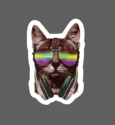 Club Cat Sticker Sunglasses Music Waterproof -Buy Any 4 For $1.75 Each Storewide • $2.95