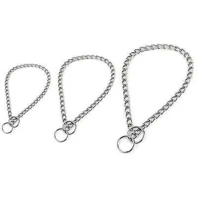 £6.99 • Buy Strong Metal Dog Choker Choke Chain Training Collar Anti-Pull With Ring For Lead