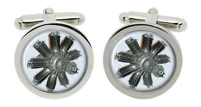 Clerget Rotary Aircraft Engine Cufflinks In Chrome Box • $69.37