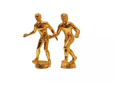 2 Vintage Gold Metal Male Handball Figures Top Tops Topper  Trophy # 6     • $19