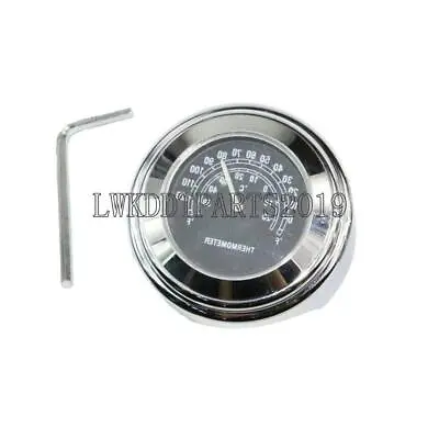 7/8'' 1'' Handlebar Dial Clock Temp Thermometer For Harley Motorcycle Crusier • $13.60