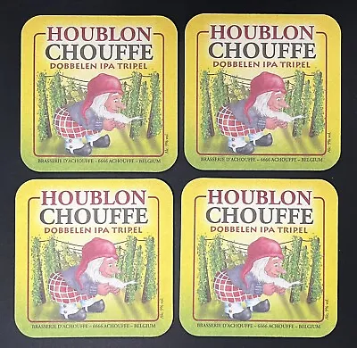 4 La Chouffes Beer Coasters Houblon Chouffe Dobbelen IPA Tripel • $1.99