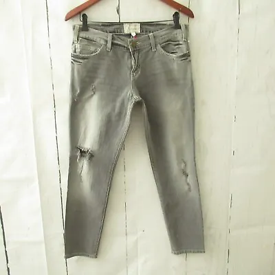 Current Elliott Jeans 28 The Crop Skinny Faded Gray Distressed Skinny Destroyed • $16.99