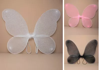 £5.63 • Buy Large Adult / Childrens Net Fairy Wings With Silver Glitter Fancy Dress Up