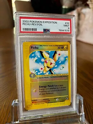 Pokemon Expedition Reverse Foil #22/165  Pichu  Card PSA 9 • $32